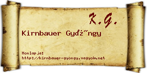Kirnbauer Gyöngy névjegykártya